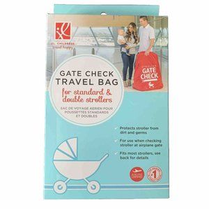 J.L. Childress Gate Check Bag for Standard & Double Strollers - Red Travel Bag